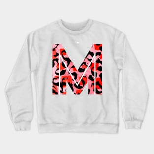 Abstract Letter M Watercolour Leopard Print Alphabet Crewneck Sweatshirt